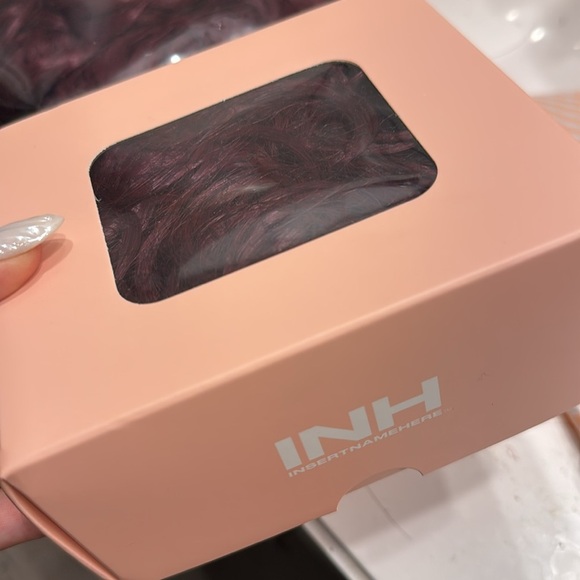 INH cami hair bun extension curls red wine - Picture 6 of 7